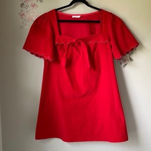 Smith & Quinn Red Corduroy Scallop Hem Dress - Size XL